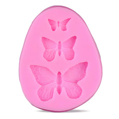 3D Silicone Mold Butterfly Shapes Mould 3 Cavities For Soap Candy Chocolate Cake Tools Bakeware Moulds