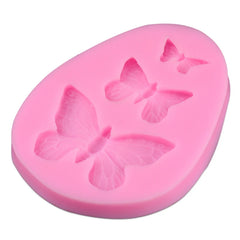 3D Silicone Mold Butterfly Shapes Mould 3 Cavities For Soap Candy Chocolate Cake Tools Bakeware Moulds