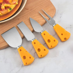 1PC Wood Handle Cheese Knives Stainless Steel Butter Cutter Flat Shovel Spatula Fork Spoon Kitchen Cutlery Cooking Tools