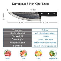 Butcher Knife Handmade Forged Kitchen Knife for Meat Fish Fruit Vegetables Chef Knife Stainless Steel Boning Knife Cleaver Knife