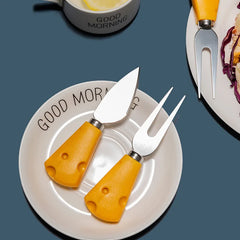 1PC Wood Handle Cheese Knives Stainless Steel Butter Cutter Flat Shovel Spatula Fork Spoon Kitchen Cutlery Cooking Tools