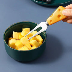 1PC Wood Handle Cheese Knives Stainless Steel Butter Cutter Flat Shovel Spatula Fork Spoon Kitchen Cutlery Cooking Tools