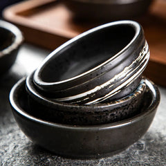 Japanese Ceramic Plate Retro Kiln Glaze Barbecue Mini Dipping Dish Sashimi Sushi Soy Sauce Dishes Home Desktop Snack Plates