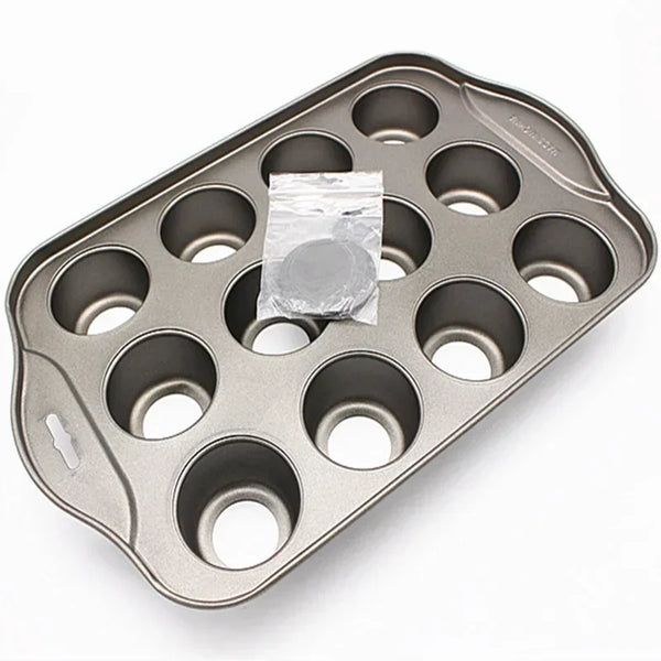 12 Cups Stainless Steel Cake Mold Removable Muffin Cupcake Baking  Pan Cupcake Baking Mold Pastry Tray Bakeware Baking Tools