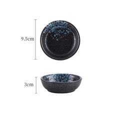 Japanese Ceramic Plate Retro Kiln Glaze Barbecue Mini Dipping Dish Sashimi Sushi Soy Sauce Dishes Home Desktop Snack Plates
