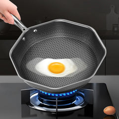 316 Stainless Steel Wok Thick Honeycomb Frying Pan Non Stick Non Rusting Gas / Induction Cooker Kitchen Cookware Wok Utensils