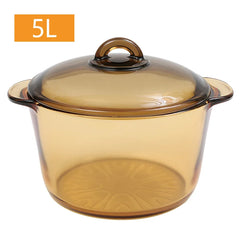Transparent glass pot with two ears crystal amber stew pot soup pot and pans with open fire hot pot kitchen cookware cooking pot
