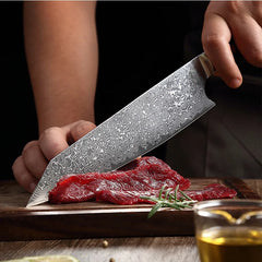 Real Damascus Steel Kitchen Chef Knife Professional Japanese Knife Meat Fish Vegetables Slice Kiritsuke Butcher Cleaver Knife