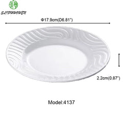 Round White 100% Melamine Wave Dish Dining utensils Imitation Porcelain Restaurant Tableware Dinner Plate