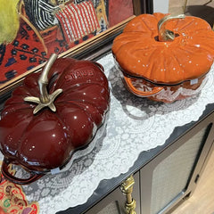 Pumpkin Enamel Cast Iron Cookware Induction Cooker Hotpot Cooking Pot Kitchen Household Multifunction Non-stick Kitchen Pots