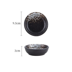 Japanese Ceramic Plate Retro Kiln Glaze Barbecue Mini Dipping Dish Sashimi Sushi Soy Sauce Dishes Home Desktop Snack Plates