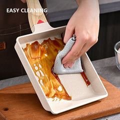 2pcs/Set Japanese Omelette Pan and Silicone Shovel Rectangle Non Stick Frying Pan Tamagoyaki Pie Egg Griddles Grill Skillets