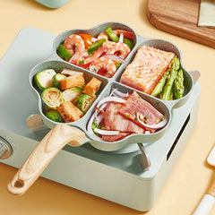 3PCS Love Heart Design Egg Frying Pan with Brush Spatula Non Stick Medical Stone Skillet for Pancake Pie Waffle Omelette Pot