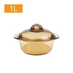 Transparent glass pot with two ears crystal amber stew pot soup pot and pans with open fire hot pot kitchen cookware cooking pot