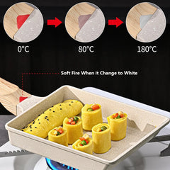 2pcs/Set Japanese Omelette Pan and Silicone Shovel Rectangle Non Stick Frying Pan Tamagoyaki Pie Egg Griddles Grill Skillets