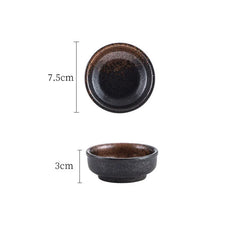 Japanese Ceramic Plate Retro Kiln Glaze Barbecue Mini Dipping Dish Sashimi Sushi Soy Sauce Dishes Home Desktop Snack Plates