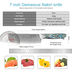 Extra Sharp Chef Knives Japanese Damascus Cooking Knife Pro High Carbon Super Steel Nakiri Knife Chinese Small Kitchen Knife