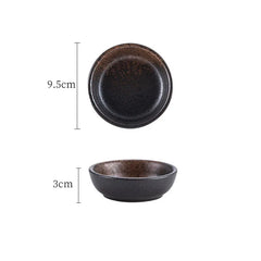 Japanese Ceramic Plate Retro Kiln Glaze Barbecue Mini Dipping Dish Sashimi Sushi Soy Sauce Dishes Home Desktop Snack Plates