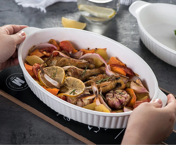 Cooking Accessories Bread Pan for Baking Tray for Oven Porcelain Dishes Kitchen Utensil Ceramic Pans Bakeware Tools Utensils Bar