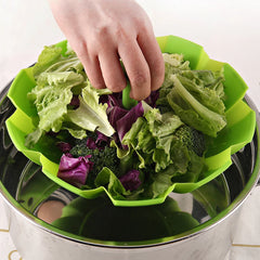EHZ Silicone Steamer Basket Vegetable Food Steamer Adjustable and Collapsible Expands to 9-Inches Kitchenware Utensil