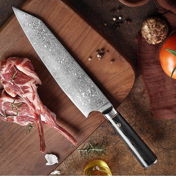 Real Damascus Steel Kitchen Chef Knife Professional Japanese Knife Meat Fish Vegetables Slice Kiritsuke Butcher Cleaver Knife