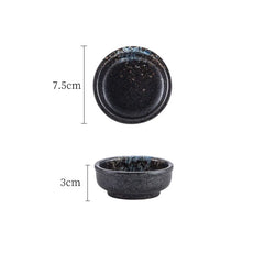 Japanese Ceramic Plate Retro Kiln Glaze Barbecue Mini Dipping Dish Sashimi Sushi Soy Sauce Dishes Home Desktop Snack Plates