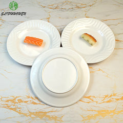Round White 100% Melamine Wave Dish Dining utensils Imitation Porcelain Restaurant Tableware Dinner Plate