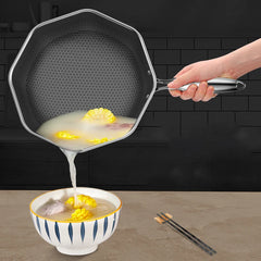 316 Stainless Steel Wok Thick Honeycomb Frying Pan Non Stick Non Rusting Gas / Induction Cooker Kitchen Cookware Wok Utensils