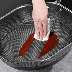 316 Stainless Steel Wok Thick Honeycomb Frying Pan Non Stick Non Rusting Gas / Induction Cooker Kitchen Cookware Wok Utensils