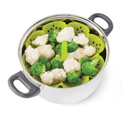 EHZ Silicone Steamer Basket Vegetable Food Steamer Adjustable and Collapsible Expands to 9-Inches Kitchenware Utensil