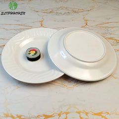 Round White 100% Melamine Wave Dish Dining utensils Imitation Porcelain Restaurant Tableware Dinner Plate